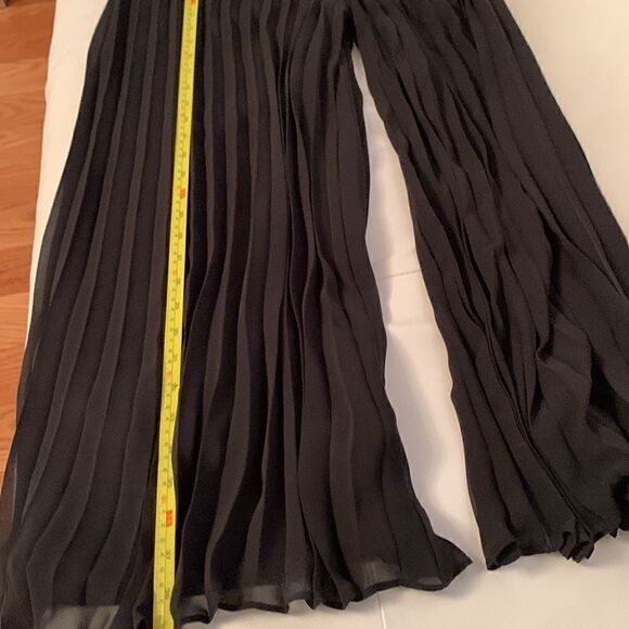 J.R.Nites Petites Plisse Black Wide Leg Pants Size 12P - Picture 4 of 8
